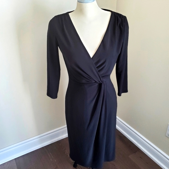 Ralph Lauren Twist-Front 3/4 Sleeves Dress Size 8 - Picture 2 of 6